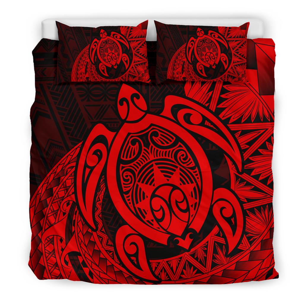 Hawaii Bedding Set - Hawaii Polynesian Turtle Bedding Set - Daria Style Red - Polynesian Pride