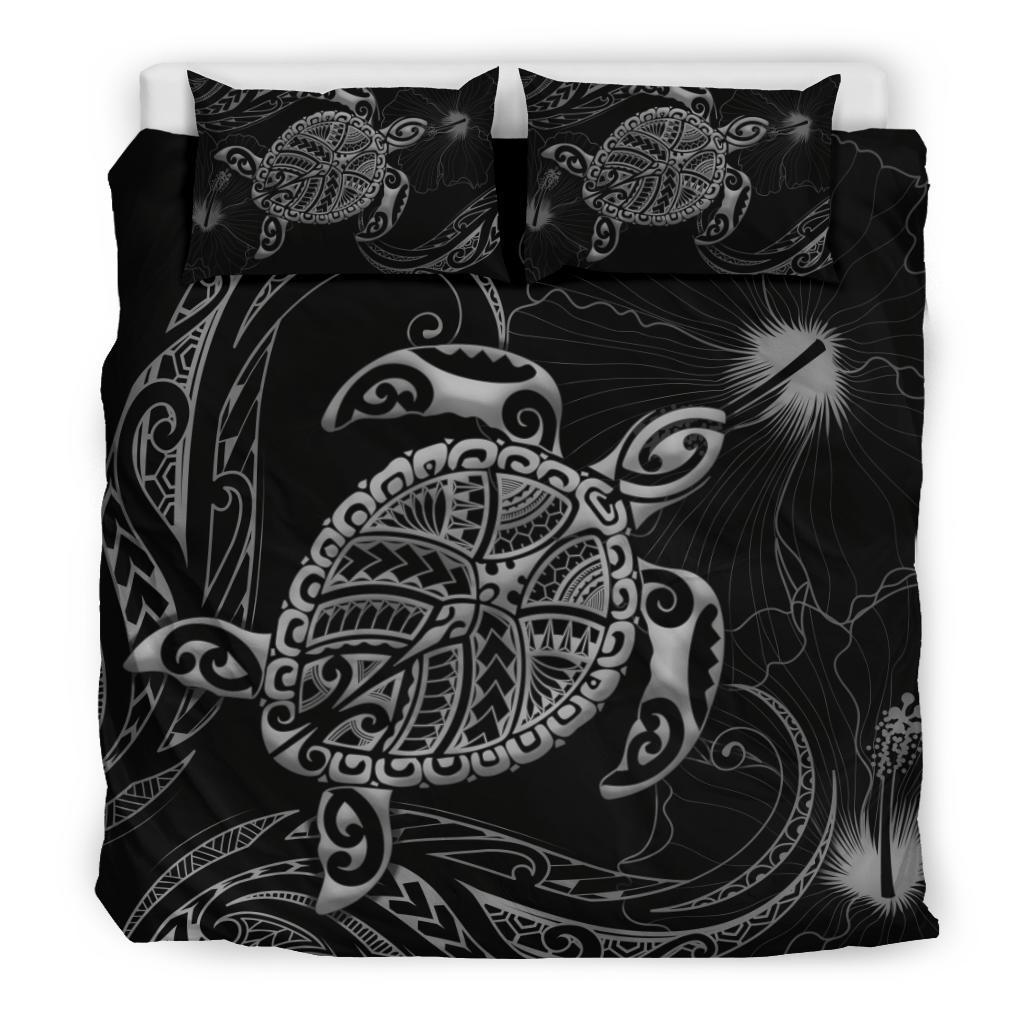 Polynesian Bedding Set Turtle Mix Hibiscus - Gray - Polynesian Pride