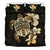 Hawaiian Kanaka Hibiscus Plumeria Mix Polynesian Turtle Bedding Set Gold AH - Polynesian Pride