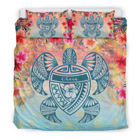 Hawaii Bedding Set - Hawaii Turtle Ohana Stary Night Hibiscus Bedding Set - Polynesian Pride