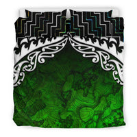 New Zealand Maori Silver Fern Poutama Bedding Set - Polynesian Pride