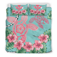 Hawaii Tropical Hibiscus Turtle Mint Style - Bedding Set AH - Polynesian Pride