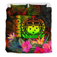 Samoa Polynesian Bedding Set - Hibiscus and Banana Leaves - Polynesian Pride