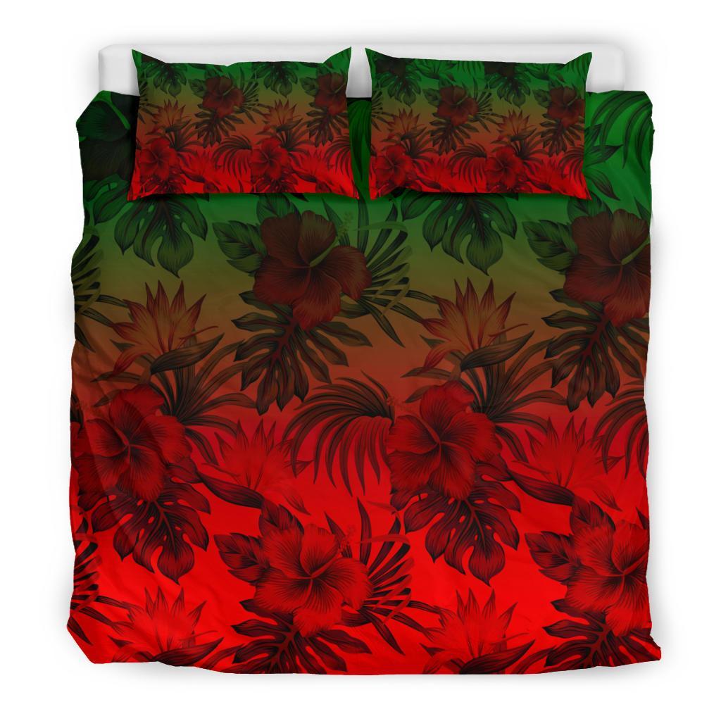 Polynesian Bedding Set - Red Hibiscus Patterns - Polynesian Pride