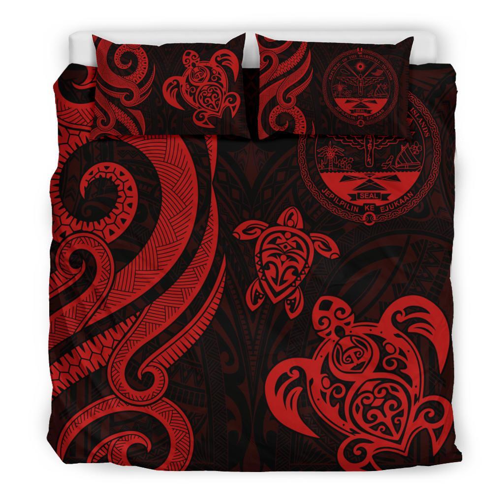 Marshall Islands Bedding Set - Tentacle Turtle Red - Polynesian Pride