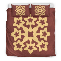 Hawaiian Bedding Set Royal Pattern - Coral - A1 Style - Polynesian Pride