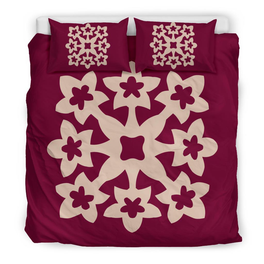 Hawaiian Bedding Set Royal Pattern - Pink - A1 Style - Polynesian Pride