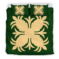 Hawaiian Bedding Set Royal Pattern - Green - A2 Style - Polynesian Pride