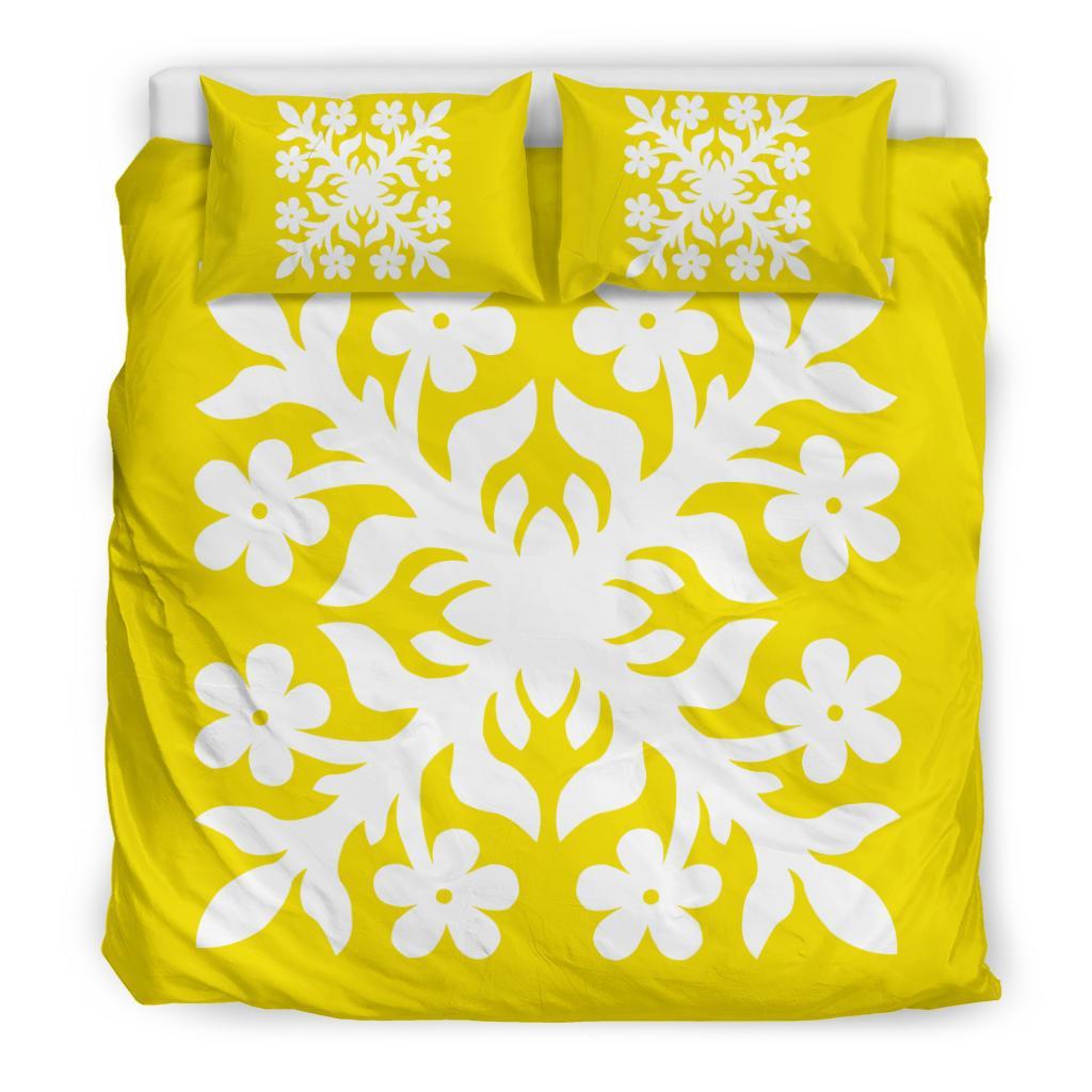 Hawaiian Bedding Set Royal Pattern - Yellow - C2 Style - Polynesian Pride
