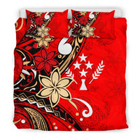 Kosrae Polynesian Bedding Set - Tribal Flower With Special Turtles Red Color - Polynesian Pride