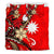 Nauru Bedding Set - Tribal Flower With Special Turtles Red Color - Polynesian Pride