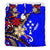 Kosrae Polynesian Bedding Set - Tribal Flower With Special Turtles Blue Color - Polynesian Pride