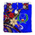 Pohnpei Bedding Set - Tribal Flower With Special Turtles Blue Color - Polynesian Pride