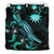 Nauru Polynesian Bedding Set - Turtle With Blooming Hibiscus Turquoise - Polynesian Pride