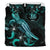 Niue Polynesian Bedding Set - Turtle With Blooming Hibiscus Turquoise - Polynesian Pride