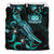 Samoa Polynesian Bedding Set - Turtle With Blooming Hibiscus Turquoise - Polynesian Pride