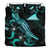 Tokelau Polynesian Bedding Set - Turtle With Blooming Hibiscus Turquoise - Polynesian Pride