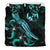 Tonga Polynesian Bedding Set - Turtle With Blooming Hibiscus Turquoise - Polynesian Pride