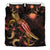 Nauru Polynesian Bedding Set - Turtle With Blooming Hibiscus Gold - Polynesian Pride