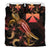 Wallis And Futuna Polynesian Bedding Set - Turtle With Blooming Hibiscus Gold - Polynesian Pride