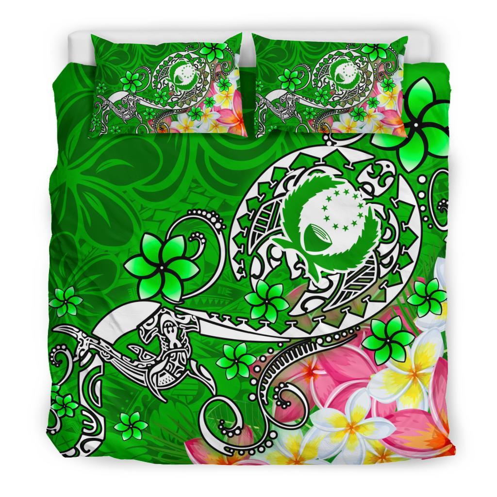 Pohnpei Bedding Set - Turtle Plumeria (Green) - Polynesian Pride