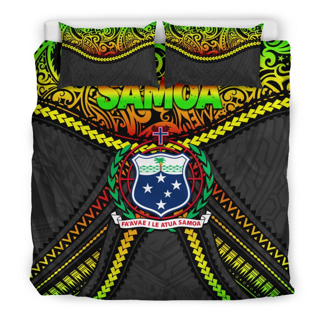 Samoa Bedding Set Polynesian Tattoo Seashore - Polynesian Pride