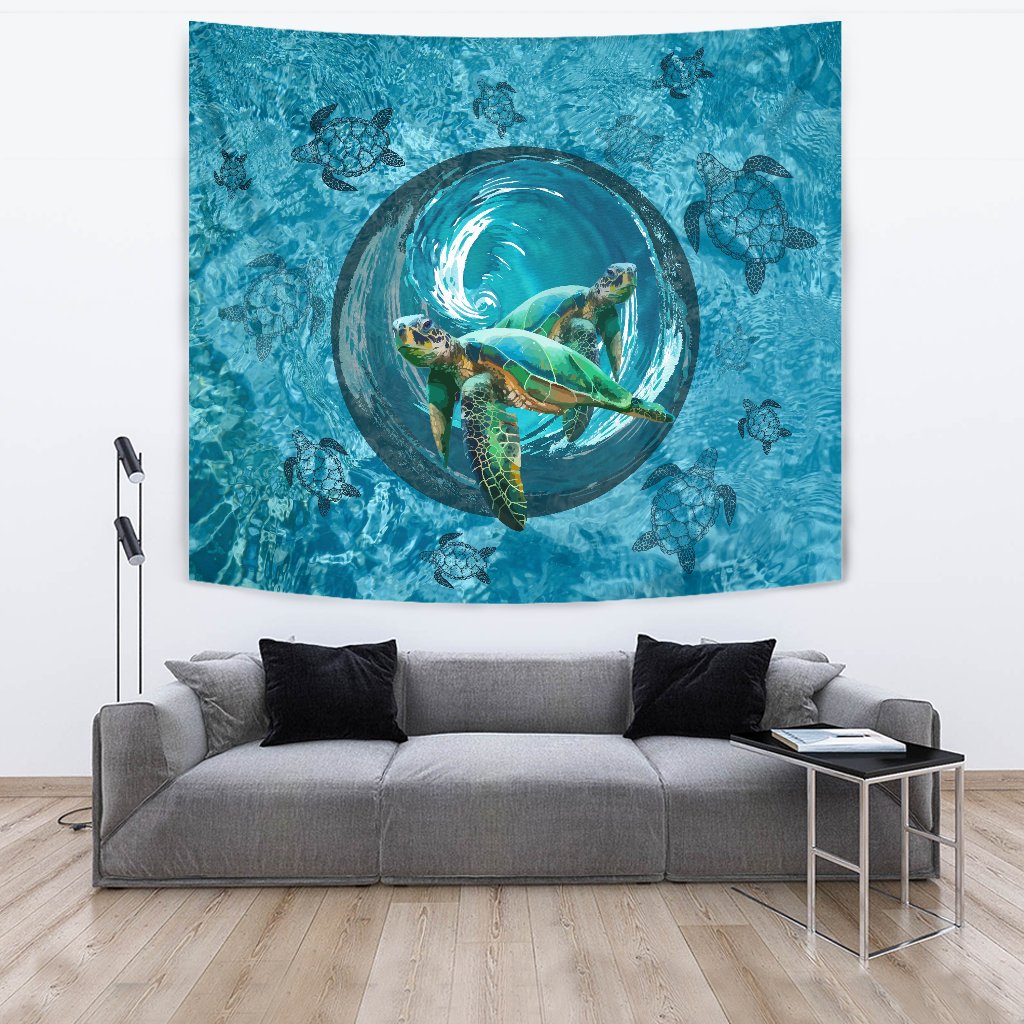 Turtle Tornado Tapestry - Polynesian Pride