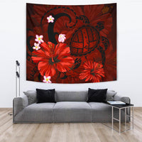 Hawaii Turtle Poly Tribal Red Tapestry Wall Tapestry 150cm*150cm - Polynesian Pride