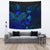 Guam Tapestry - Turtle Hibiscus Pattern Blue Wall Tapestry Large 104" x 88" Blue - Polynesian Pride