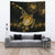 Hawaiian Turtle Hibiscus - Tapestry - Flora Style Wall Tapestry Large 104" x 88" Black - Polynesian Pride