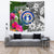 Northern Mariana Islands Tapestry White - Turtle Plumeria Banana Leaf - Polynesian Pride