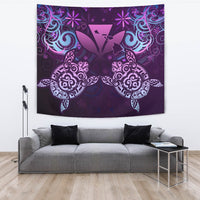 Hawaii Turtle Kanaka Maoli Tapestry - Tea Style - AH Wall Tapestry 150cm*150cm Purple - Polynesian Pride