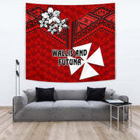 Wallis and Futuna Rugby Tapestry Sporty Vibes Wall Tapestry Large 104" x 88" Red - Polynesian Pride