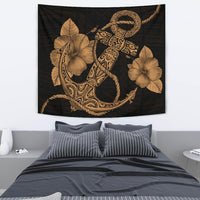 Anchor Gold Poly Tribal Tapestry - Polynesian Pride
