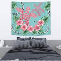 Hawaii Tropical Hibiscus Turtle Mint Style - Tapestry AH - Polynesian Pride