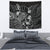 New Caledonia Tapestry - Turtle Hibiscus Pattern Black Wall Tapestry Medium 80" x 68" Black - Polynesian Pride