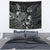 Niue Tapestry - Turtle Hibiscus Pattern Black Wall Tapestry Medium 80" x 68" Black - Polynesian Pride