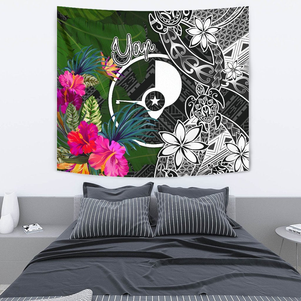Yap Tapestry - Turtle Plumeria Banana Leaf - Polynesian Pride