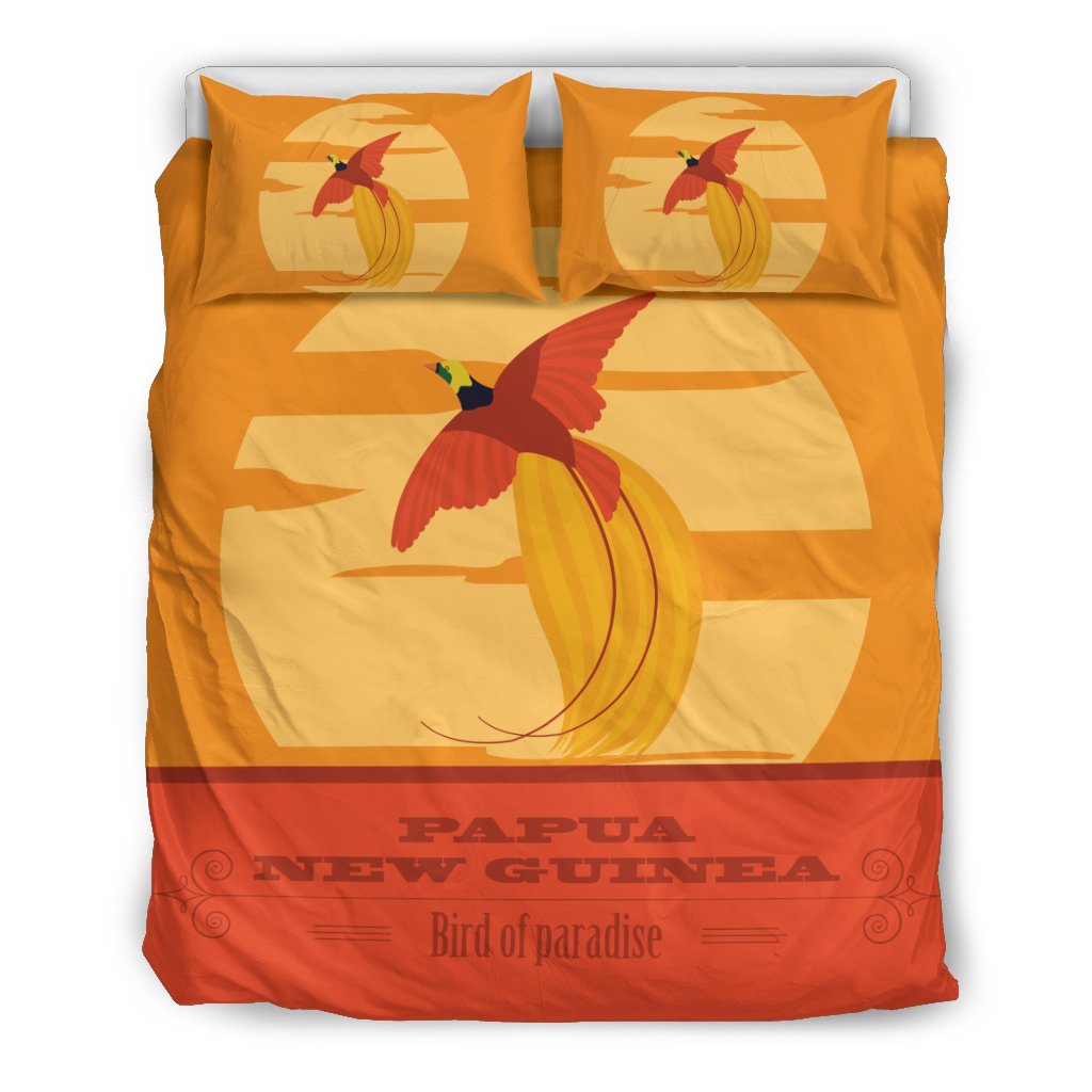 Papua New Guinea Duvet Cover Set - Raggiana Bird Of Paradise Black - Polynesian Pride