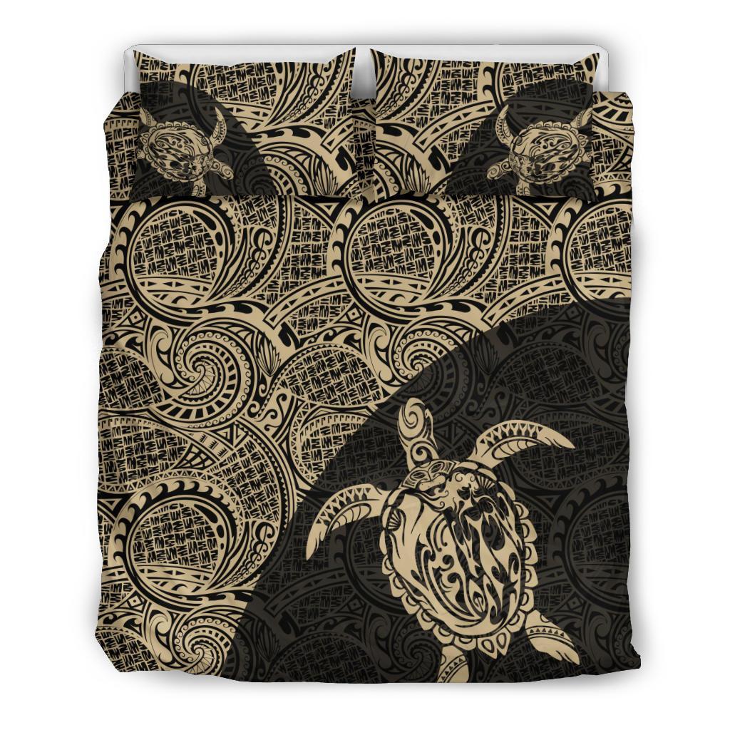 Turtle Mermaid Polynesian Duvet Cover Set TH90 Black - Polynesian Pride