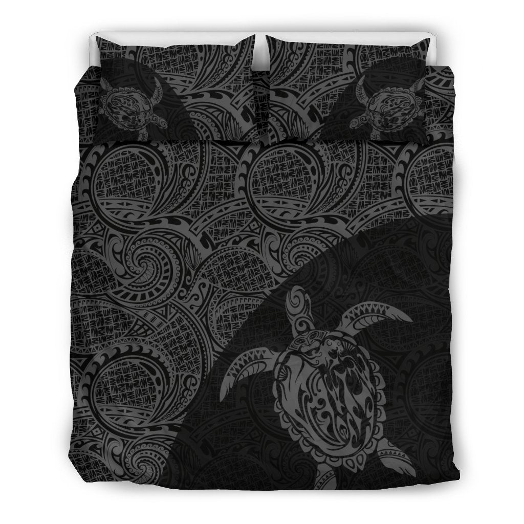 Turtle Mermaid Polynesian Duvet Cover Set 11 TH90 Black - Polynesian Pride