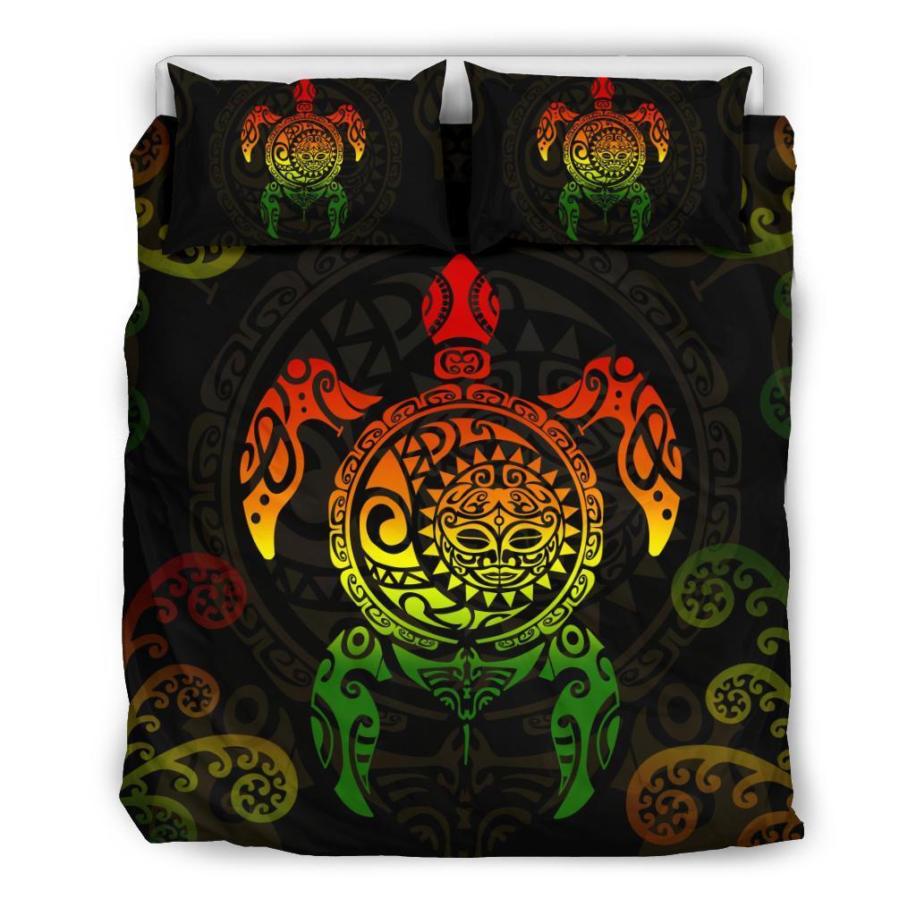 Maori Turtle Bedding Set Koru Fern Rasta - Polynesian Pride