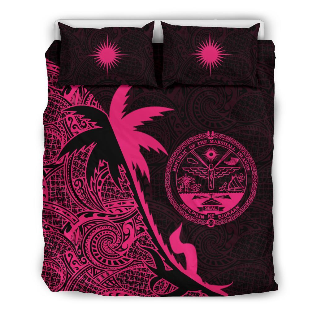 Marshall Islands Coconut Tree Bedding Set Pink Pink - Polynesian Pride
