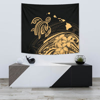 Hawaii Turtle Polynesian Map Plumeria Tapestry - Polynesian Pride