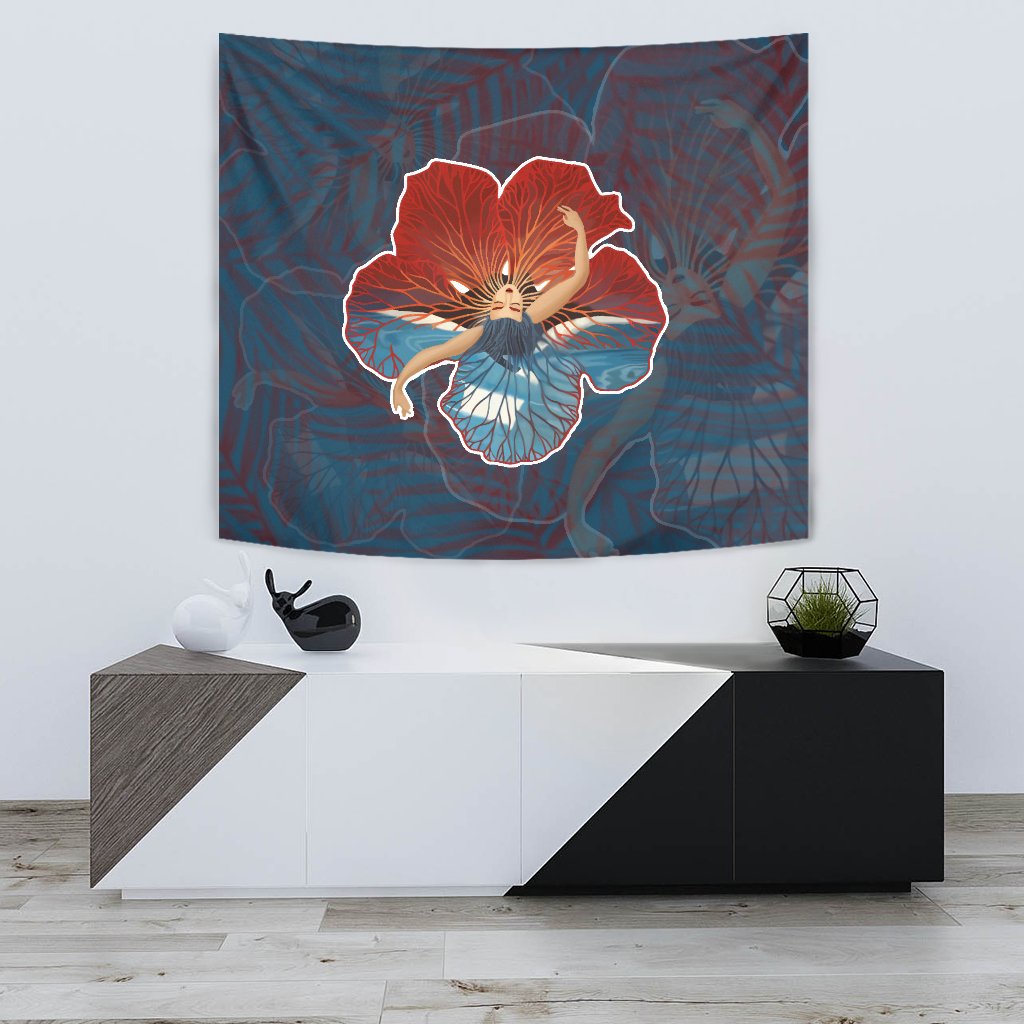 Hula Dance Hibiscus Tapestry - Polynesian Pride