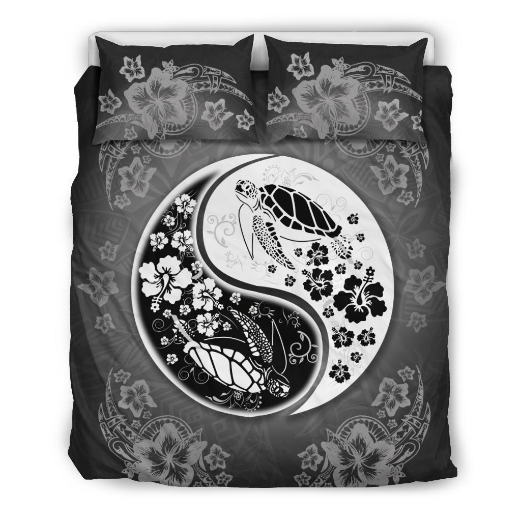 Turtle Duvet Cover Set - Yin Yang Hibiscus - Polynesian Pride