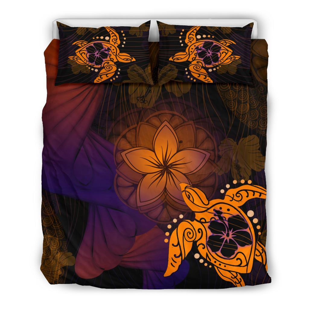 Hawaii Duvet Cover Set - Turtle With Flowers - Polynesian Pride