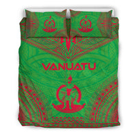 Vanuatu Flag Polynesian Chief Duvet Cover Set Green - Polynesian Pride