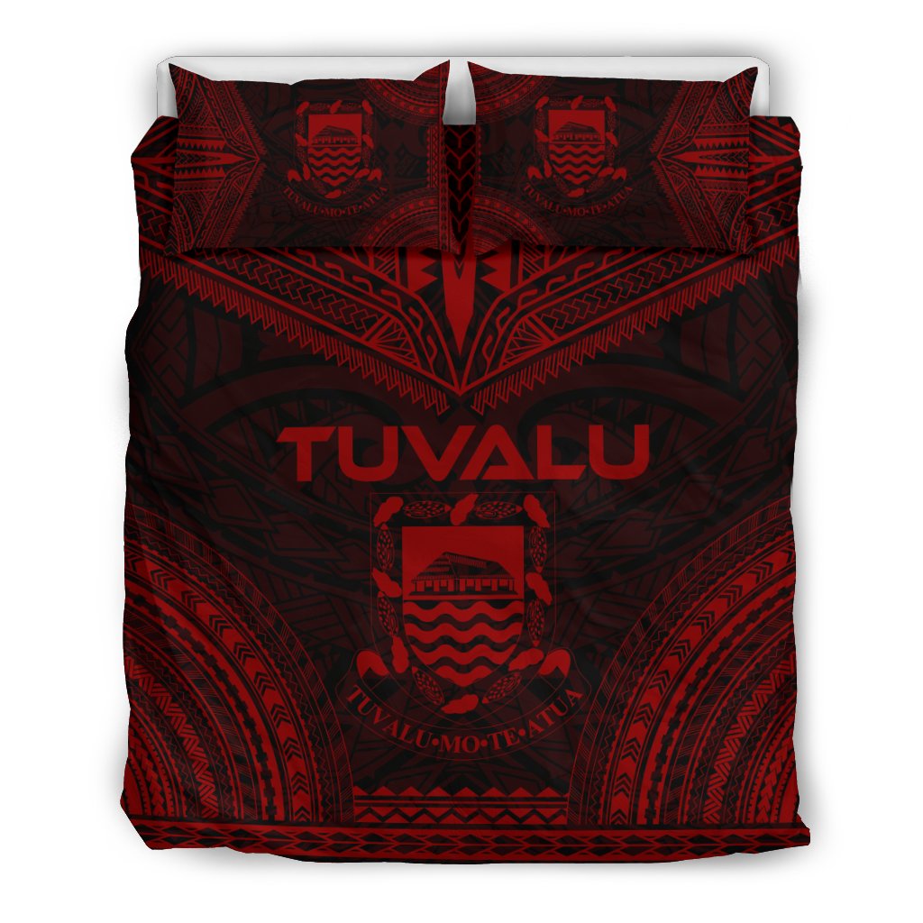 Tuvalu Polynesian Chief Duvet Cover Set - Red Version Red - Polynesian Pride