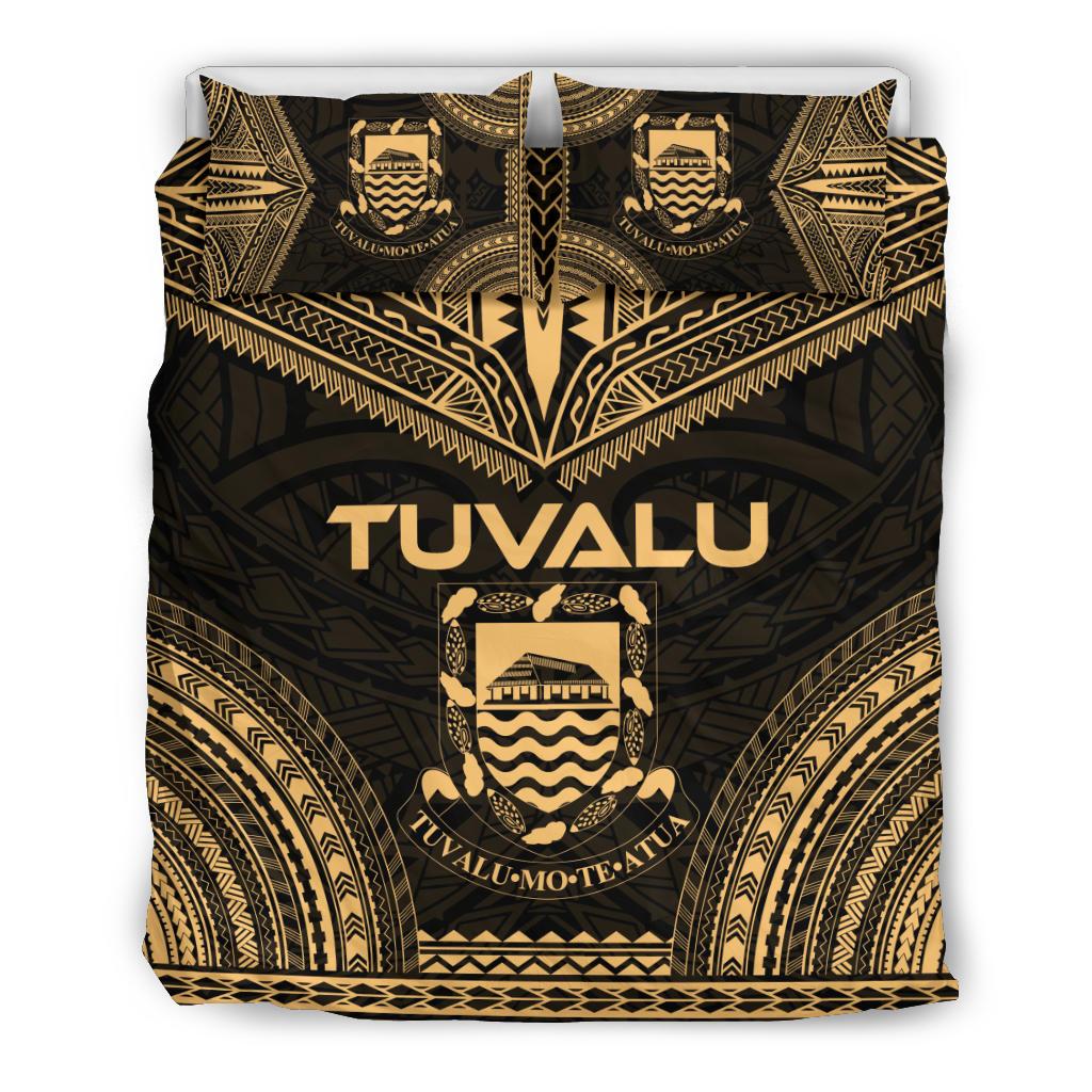 Tuvalu Polynesian Chief Duvet Cover Set - Gold Version Gold - Polynesian Pride